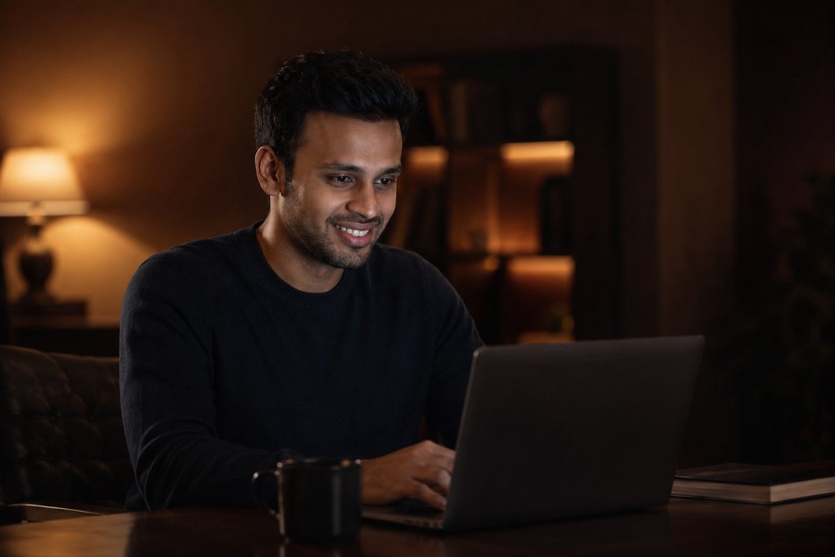 Yash Bhatter working on a clinic website